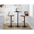 thumbnail image 2 of Folia Adjustable Bar Stool, Black Bar Stools, Bar Chairs, Swivel Bar Stools, Bar Stools Set of 2, Bar Stools for Kitchen Counter (Walnut Wood, Orange Fabric), 2 of 6