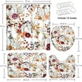 thumbnail image 2 of Halloween Skull Shower Curtain Set with Toilet Lid Cover and Non-Slip Rugs, Black Red Roses Day 4 Pcs Shower Curtains for Bathroom, Fall Bathroom Decor Accessories Set, 2 of 7