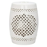 Safavieh Quatrefoil Garden Stool-Finish:Cream