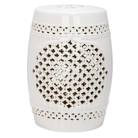 Safavieh Paradise Gardens Cream Ceramic Decorative Garden Stool