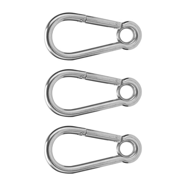 Clip Spring Snap Hook, High Strength, Wear Resistance 3 Spring Snap Hooks  Used With Outdoor Carabiners, Lifting Ropes Or Swings, Etc.