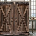 thumbnail image 3 of Stall Barn Door Bathroom Shower Curtain 36W by 72H Inch Wooden Wood Half Small Rustic Farmhouse Camper RV Polyester Fabric 12 Plastic Hooks Waterproof Decor, 3 of 4