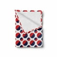 thumbnail image 2 of Geometric Soft Flannel Fleece Throw Blanket, Abstract Colorful with Half Circles Rounds Artwork Image, Cozy Plush for Indoor and Outdoor Use, 50" x 60", Navy Blue Red and White, by Ambesonne, 2 of 6