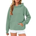 thumbnail image 1 of Womens Oversized Hoodies Waffle Sweatshirts Fall Fashion Pullover Sweaters Winter Clothes Green XXL, 1 of 8