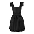 thumbnail image 2 of GROWTH TANK Retro Ruffled Apron with Front Pockets, Cute, for Kitchen, Cooking, Cleaning, Household, Restaurant, Costume Parties, Maid Costumes, Adjustable Black, 2 of 7