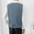thumbnail image 5 of Blczomt Dress Mens Big and Tall Tank Tops Sleeveless Vest Waistcoat Formal Pocket Blue Tees, 5 of 8