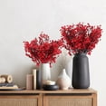 thumbnail image 4 of 12 PCS Artificial Babies Breath Flowers Fall Faux Gypsophila Silk Flowers Bulk Floral Bouquets for Thanksgiving Home Wedding Party Autumn Decor (Red), 4 of 7