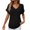 Black, variant on Clearance! Delayuji Womens Short Sleeve Tops Knit Tops 2025 Spring Summer V Neck Shirts Casual Trendy Blouses Basic Tee L Black