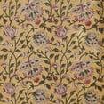 thumbnail image 5 of Yellow Leaf Khadi Sanganeri Block Print Cotton Tablecloth, Handcrafted Indian Table Cover – Boho Floral Handblock Print Dining Table Linen (72x108 Inches), 5 of 5