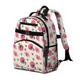 thumbnail image 2 of Football Flower Pink Pattern Cute School Backpack Bag for School with Padded Back and Adjustable Shoulder Straps 15.25"x11.5"x5.25", 2 of 5