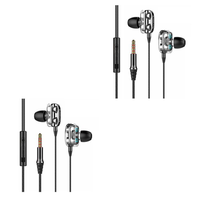 Inteprter Auricular con cable Interfaz portátil de 3,5 mm Juego de reducción de ruido Auriculares para jugar Negro 2Conjunto