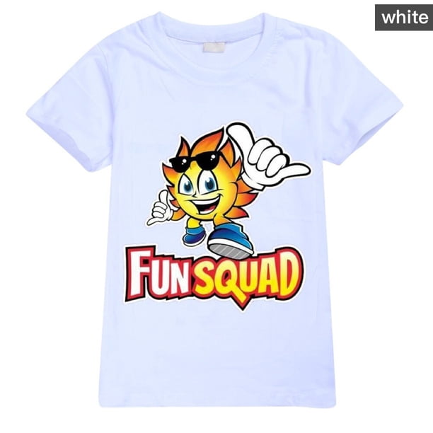 Camiseta Kawaii Fun Squad Boys de algodón con estampado de dibujos animados de manga corta para niñas, camiseta informal de verano a juego de 2 a 16 años zhangyuxiang LED