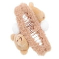 thumbnail image 6 of SEWCHICS Khaki Plush Hair Clamp 1Pack 4.3x2in Cute Design for Daily Use and Parties, 6 of 8