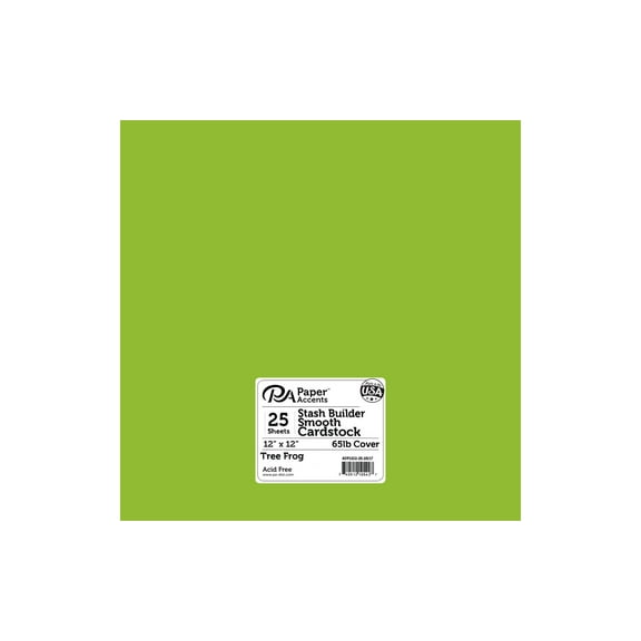 Paper Accents Cardstock 12"x 12" Stash Builder 65lb Tree Frog 25pc