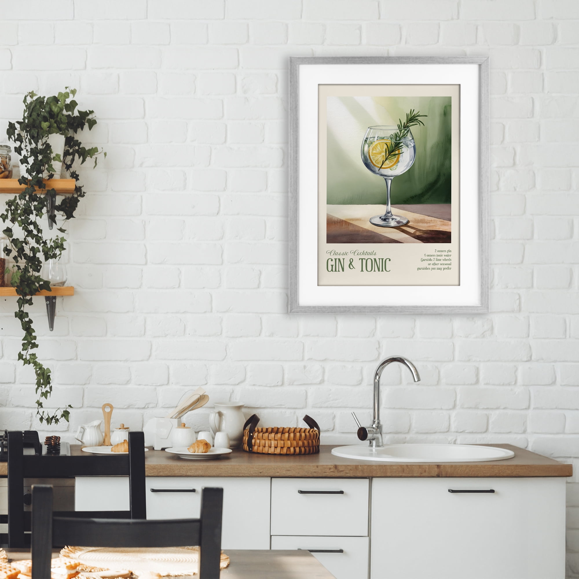 Stupell Industries Gin & Tonic Sun Rays Gray Framed Print Under Glass, design by Andreas Magnusson
