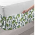 thumbnail image 2 of Asian Leaves Bed Skirt, Motifs of Foliage Water Lilies Composition in Green Shades, Elastic Bedskirt Dust Ruffle Wrap Around for Bedding Decor, 4 Sizes, Green Pale Green, by Ambesonne, 2 of 2