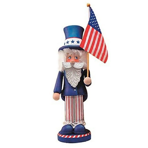 Whitehurst Uncle Sam Christmas Nutcracker - 14" - Blue and White