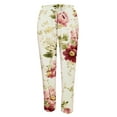 thumbnail image 4 of Casual Pants for Women Autumn Fragrant Linen Vintage Floral Print Pants Perfect for Spring Comfortable Straight Trousers Pants, 4 of 5