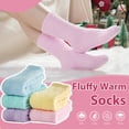 thumbnail image 2 of Fluffy Cozy Plush Soft Slipper Socks for Fall Winter Gifts Warm Sleeping Home 5/6 Pairs, Tan, 6-11, 2 of 6