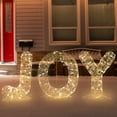 thumbnail image 3 of Northlight LED Lighted Twinkle "Joy" Metal Wire Outdoor Christmas Decoration - 16" - Gold, 3 of 9