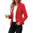 thumbnail image 6 of Fashion Slim Fit Women Solid Color Long Sleeve Button Lapel Blazer Jacket Casual Suit Outer Coat S-XXL Red, 6 of 8