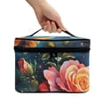 thumbnail image 2 of HELLHERO Rose Pattern Portable Cosmetic Bag Case with Brush Slots Travel Cosmetic Bags with Large Capacity Airport Airline Vacation Organization Thoughtful Gift, 2 of 5