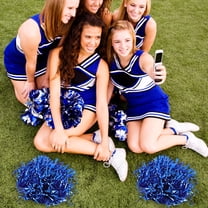 HOMEMAXS 12pcs Metallic Pom Poms for School Sports Events Dance Teams Performances Lightweight