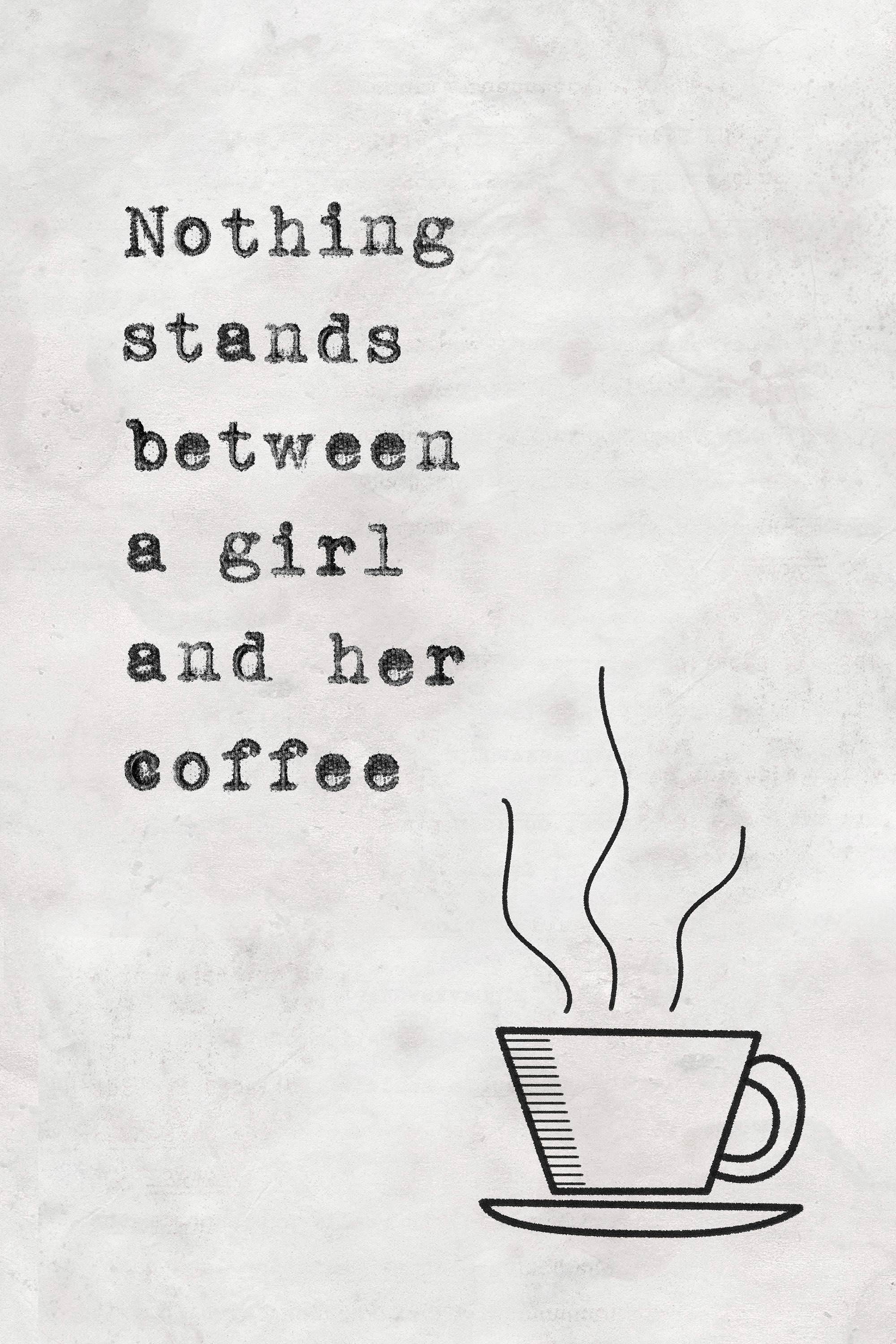 Girl and Her Coffee Painting Print on Wrapped Canvas