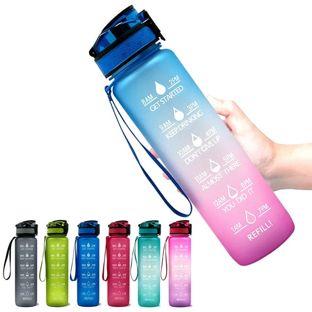 Bouteille d'eau de sport avec marqueur de temps Sans BPA et