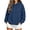 Navy, variant on Dgankt Women's Oversized Cropped Hooded Pullover Sweatshirt Long Sleeve Drop Shoulder with Kangaroo Pocket