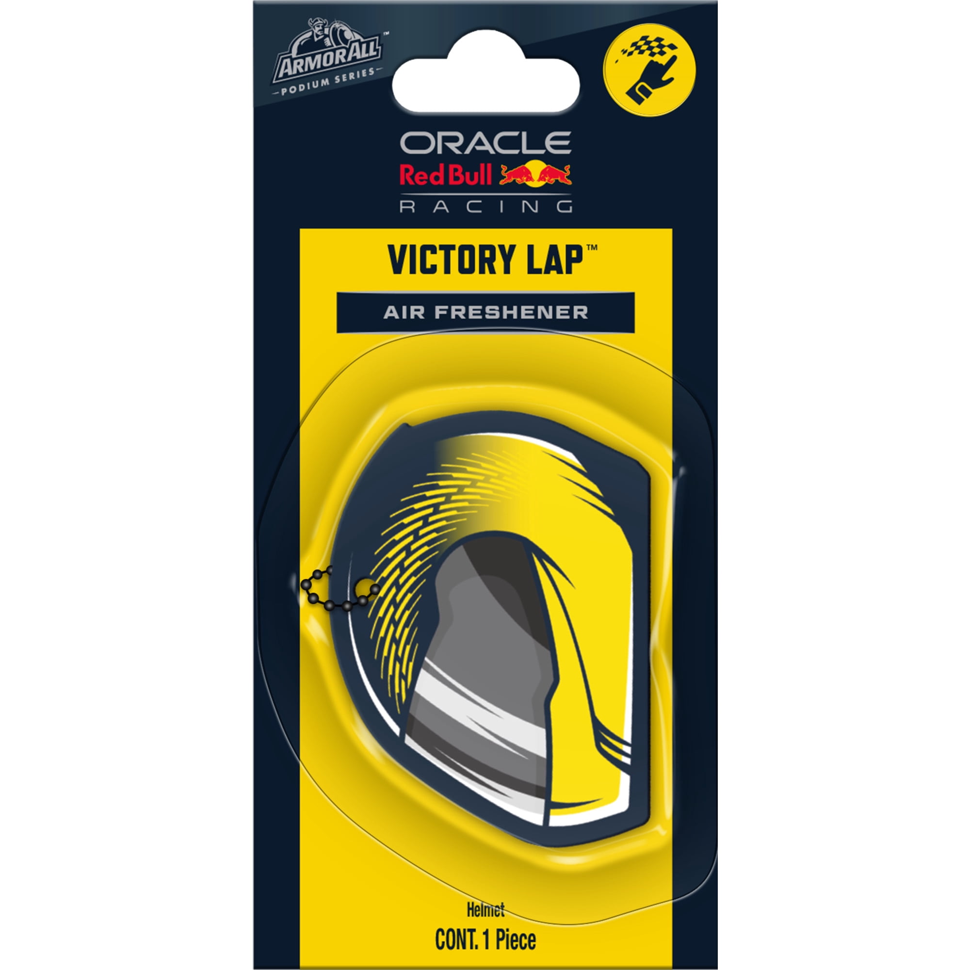 (2 pack) Armor All Podium Series Hanging Car Air Freshener (Victory Lap Scent), Long Lasting Logo Helmet Perfume Combines Rugged Oceanic Cologne with Notes of Citrus