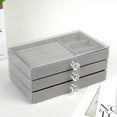 thumbnail image 3 of Acrylic Jewelry Box 3 Drawers, Acrylic Jewelry Organizer, Velvet Jewellery Organizer, Earring Rings Necklaces Bracelets Display Case Gift for Women, Girls, 3 of 5