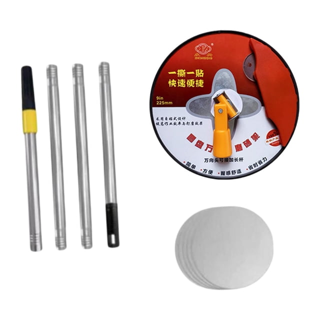 Almencla Ponceuse pour Cloison Sèche 9 Pouces Radiale avec Perche d'Extension avec Lumière Ponceuse Murale Rouge