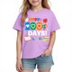 thumbnail image 1 of Tops de Manga Corta Linda con Impresión Gráfica Linda para Niños Niños Y Niñas, Camiseta Casual de la Temporada Escolar, Tela Transpirable Suave, 1 of 9