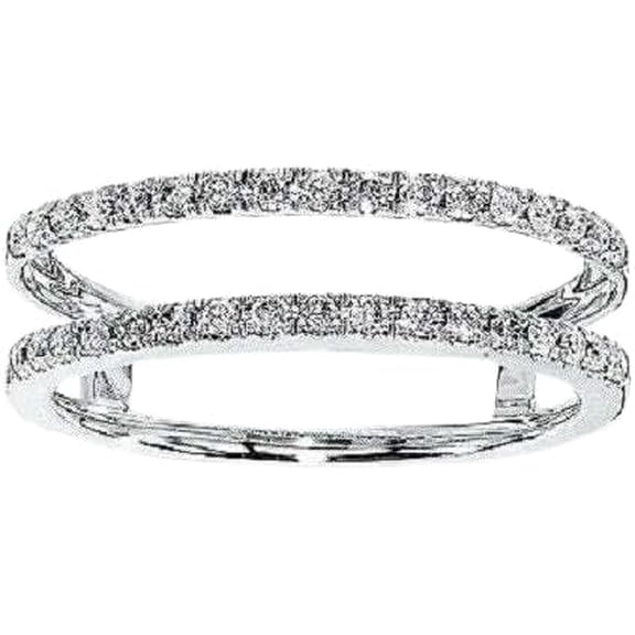 Dreamofdazzles Jewels14K White Gold Plated 925 Sterling Silver For Women's 2.14 Ct Round Cut White Diamond Thanksgiving Christmas Wedding Engagement Enhancer Wrap Guard Ring - 4.5