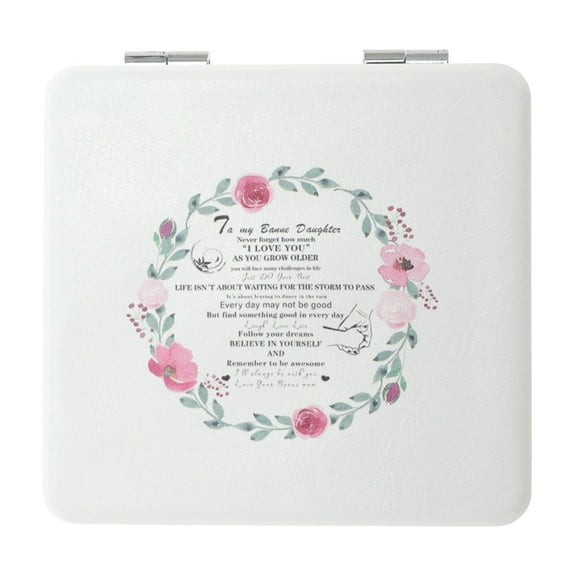 Unique Bargains 1 Pc Durable Square Shape Handheld Mirror for Travel White Glass