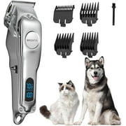Dog Clippers for Grooming, Professional Dog Grooming Clippers, Heavy Thick Hair&Coats, Low Noise, Cordless, LED Display, Small & Large Dogs Cats, Pets and Animals