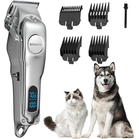Dog Clippers for Grooming, Professional Dog Grooming Clippers, Heavy Thick Hair&Coats, Low Noise, Cordless, LED Display, Small & Large Dogs Cats, Pets and Animals