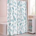 thumbnail image 5 of Shower Curtain Teal Leaves Berry Shower Curtains for Bathroom Decor, Waterproof Polyester Shower Curtain Set with Hooks, Small Stall Size 36" x 72" Leaf Plant, 5 of 9