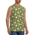 thumbnail image 2 of Fuzoiu Shiba Inu Dog And Flower Print Men's Sleeveless T-shirt,Sleeveless Tee Shirts,Quick-Dry Athletic Tank Top for Gym, Running, Sports & Outdoor Activities-Small, 2 of 7