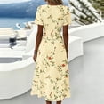 thumbnail image 7 of Floral Dress for Women Summer Casual Wrap V Neck Short Sleeve Sundress A-Line Beach Vacation Dresses 2026, 7 of 7