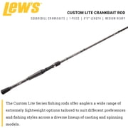 Lew’s Custom Lite Casting Fishing Rod, 6-Foot 9-Inch Rod, Moderate-Fast Action, Medium-Heavy Power, Black