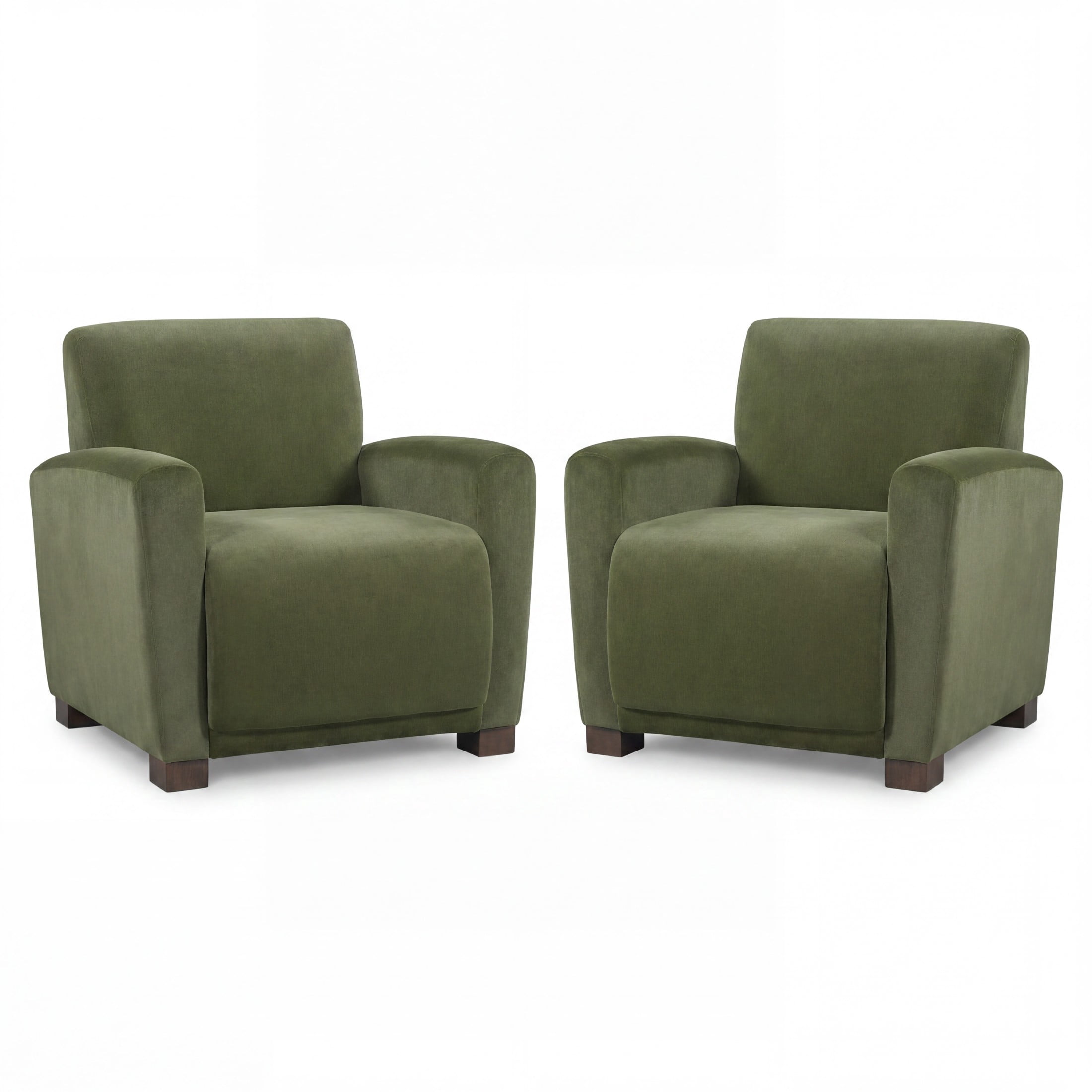 Christopher Knight Home Modern Upholstered Accent Arm Chair for Living Room Bedroom, Olive Green, Set of 2