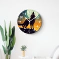 thumbnail image 4 of 12 Inch Wall Clock Battery Operated Silent Clock Decorative for Office, Kitchen, Outdoor, Living Room，Howling Wolf and Yellow Moon Design, 4 of 4