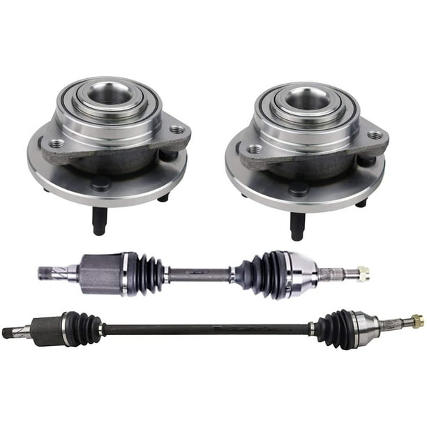 4PC Front CV Axle Drive Shaft & Front Wheel Hub Bearing ...