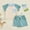 Blue, variant on Swuxness Kids 2-Piece Outfits Suits Short Sleeve T-Shirts with Shorts Summer Casual Daily Wear