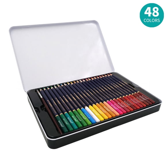 Yeacher NYONI Professional Watercolor Pencils Set 12/24/36/48/72/100 Colored Pencils Water Soluble Color Pencils with Brush and Metal Box Art Supplies for Children Students Artists Adults for Drawin