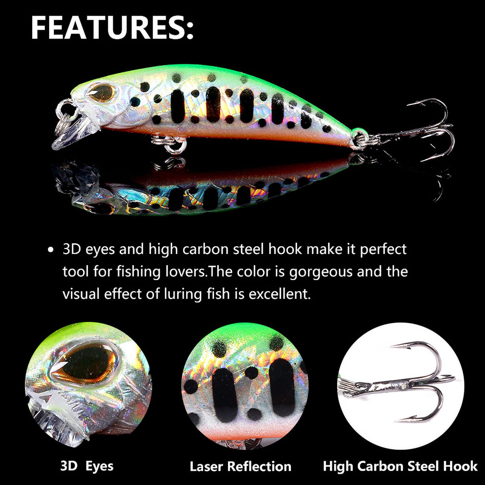 HENGJIA Fishing Lures Large Hard Bait Minnow VIB Lure with Treble Hook Life-Like Swimbait Fishing Bait Popper Crankbait Sinking Lure for Bass Trout Walleye Redfish