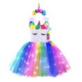 thumbnail image 1 of Vestido de tutú de unicornio brillante para niñas, vestidos de unicornios brillante para niños, vestido de princesa para fiesta de Halloween, ropa para niños, 1 of 4