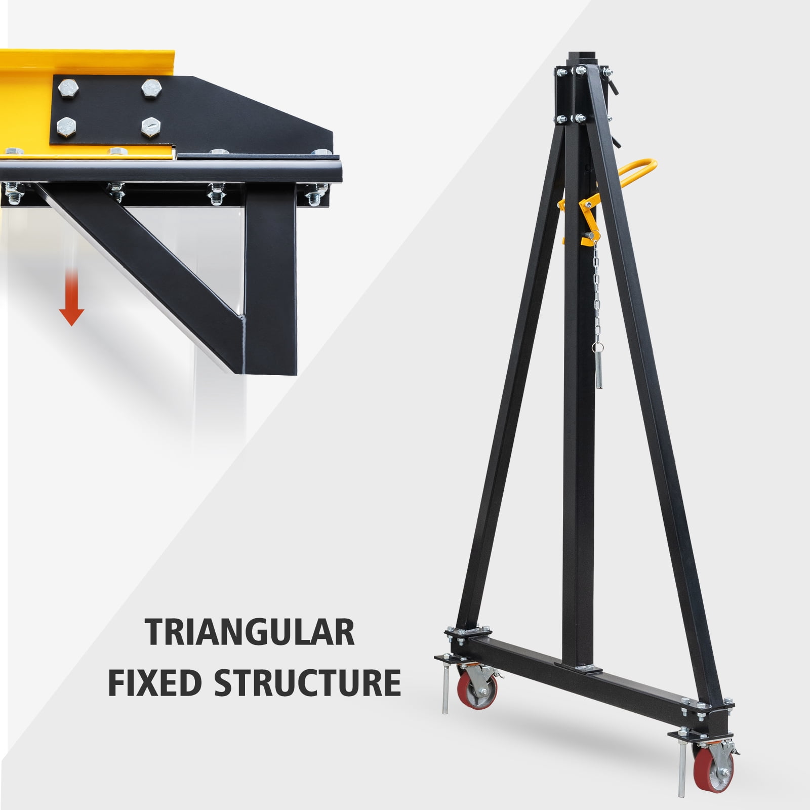 Telyswee 4000 Lbs Adjustable Gantry Crane 2 Ton Capacity Portable Shop Lift Hoist, Adjustable Height from 97" to 141", for Factories, Construction Site, Warehouse